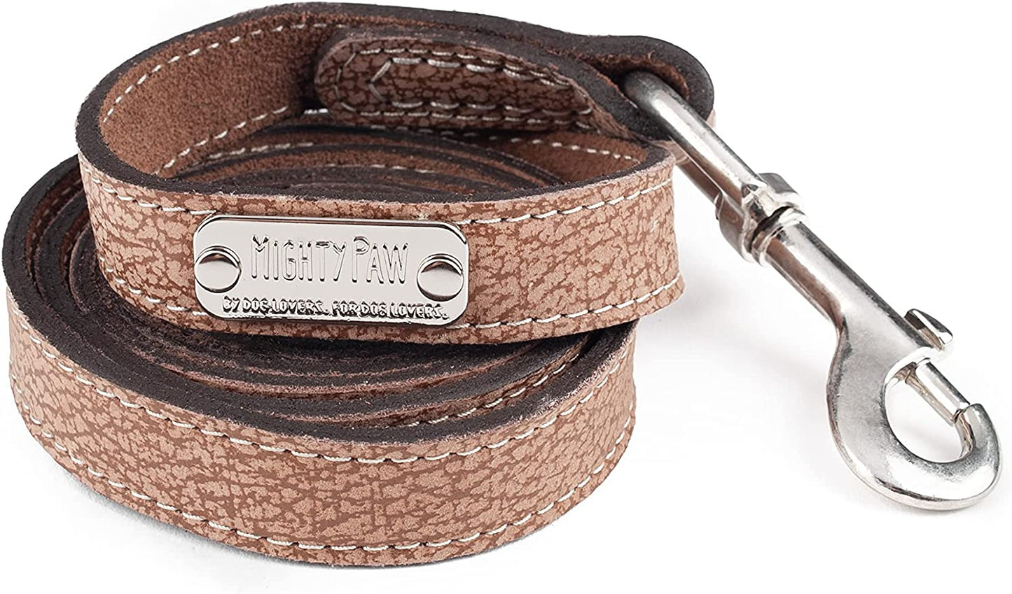 "Unleash Style with the Mighty Paw Leather Dog Leash! 🐾✨ Crafted from genuine distressed leather, this heavy-duty leash is perfect for pups of all sizes. Elevate your walks with a modern touch! 🐶❤️ #DogLovers #PetStyle #MightyPaw"