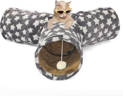 🌟 Treat your fur babies to the ultimate playtime paradise! 🐾✨ Check out the LUCKITTY Large Cat Tunnel Bed - plush, cozy, and oh-so-fun with fluffy toy balls and a comfy cushion! Perfect for cats and small dogs! 🐱🐶💖 #CatLovers #PetParadise