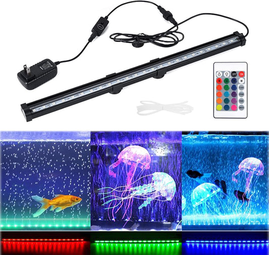 "Transform Your Aquarium with the HCDMRE LED Fish Tank Light! 🌈✨ Submersible, Waterproof & Color Changing - Control it All with a Remote! 🐠💧"