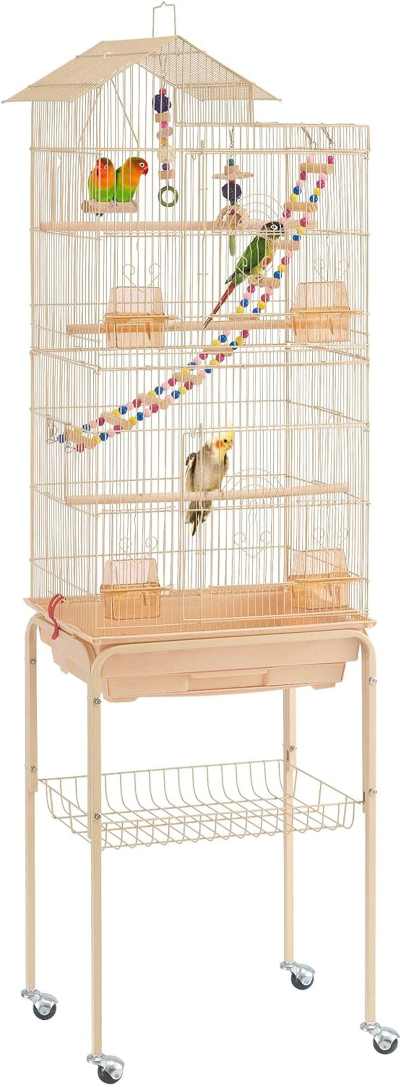 "🐦✨ Elevate Your Feathered Friend's Home! Check out the Yaheetech 64-Inch Open Top Bird Cage - Perfect for Parrots, Lovebirds, and Budgies! 🐥💕 #BirdCage #PetLovers #HappyBirds"