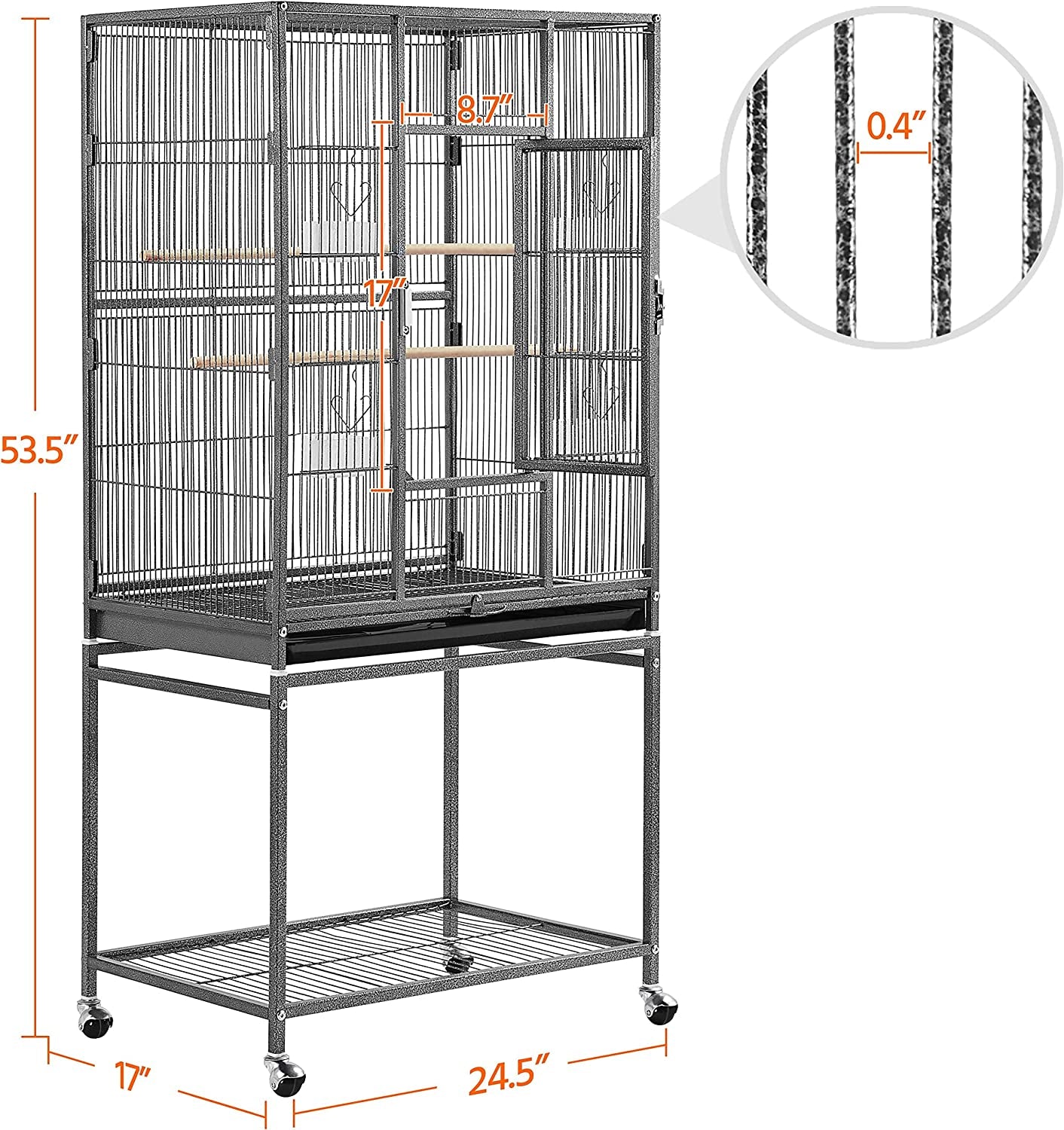 "🏰✨ Elevate Your Feathered Friends' Home! Check out the Yaheetech 54-Inch Wrought Iron Bird Cage - Perfect for Parrots, Parakeets & More! 🦜💚 #BirdCage #PetLovers"