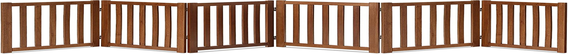 "Keep Your Furry Friends Safe with the Stylish LZRS Freestanding Hardwood Pet Gate! 🐾✨ Perfect for Doorways & Stairs - 24" Height, 2 Panels of Natural Wood! #PetSafety #HomeDecor"