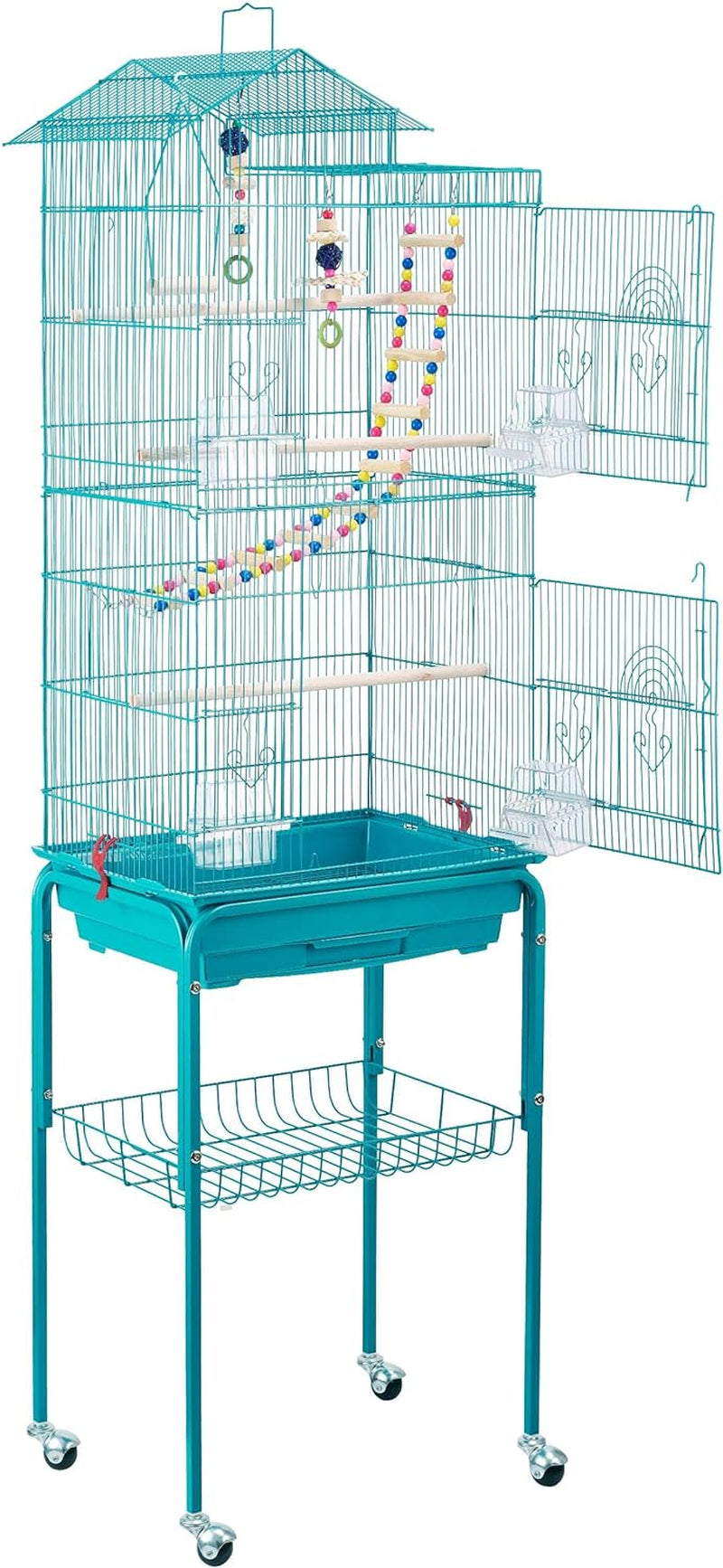 "🐦✨ Elevate Your Feathered Friend's Home! Check out the Yaheetech 64-Inch Open Top Bird Cage - Perfect for Parrots, Lovebirds, and Budgies! 🐥💕 #BirdCage #PetLovers #HappyBirds"