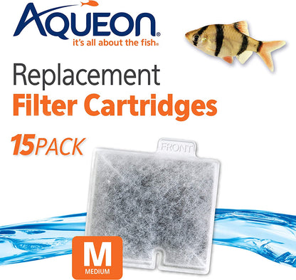 "Keep Your Aquarium Sparkling Clean! 🐠💧 Grab Our 15-Pack Medium Replacement Filter Cartridges for Aqueon Fish Tanks!"