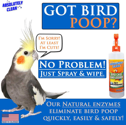 🌟 Say Goodbye to Bird Messes! 🐦✨ Our Amazing Bird Cage Cleaner & Deodorizer is a breeze to use—just spray and wipe! 🌿🇺🇸 Made in the USA, this 16oz pack of 2 makes cleaning quick and easy! 🧼💚 #BirdCare #CleanHome