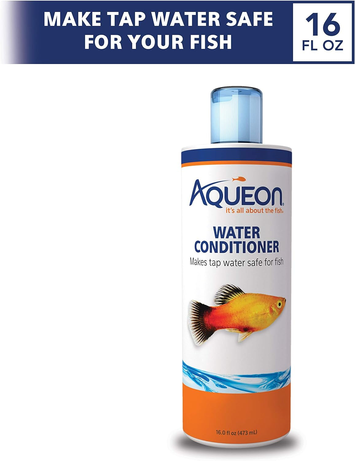 "Keep Your Fish Happy & Healthy! 🌊💧 Aqueon Aquarium Water Conditioner - 16oz Bottle!"