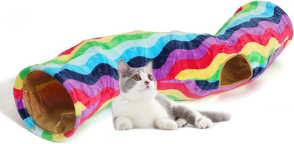 🌟 Treat your fur babies to the ultimate playtime paradise! 🐾✨ Check out the LUCKITTY Large Cat Tunnel Bed - plush, cozy, and oh-so-fun with fluffy toy balls and a comfy cushion! Perfect for cats and small dogs! 🐱🐶💖 #CatLovers #PetParadise