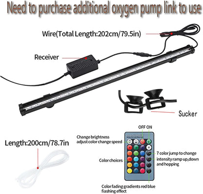 "Transform Your Aquarium with the HCDMRE LED Fish Tank Light! 🌈✨ Submersible, Waterproof & Color Changing - Control it All with a Remote! 🐠💧"