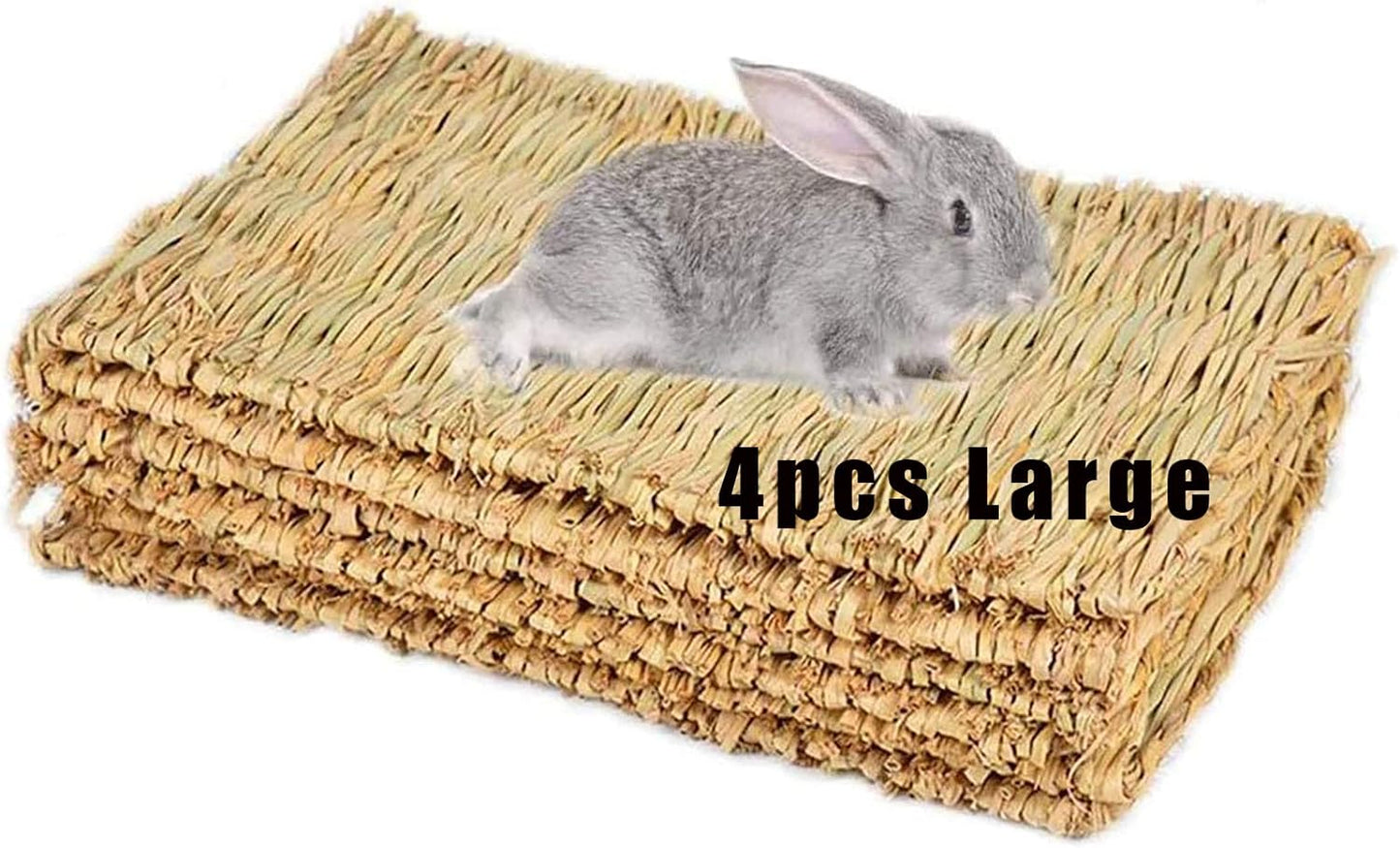 "🐰🌿 Cozy Grass Mat for Your Furry Friends! Perfect Chew Toy & Bed for Rabbits, Guinea Pigs, Chinchillas, Hamsters, and More! 🐹💕"