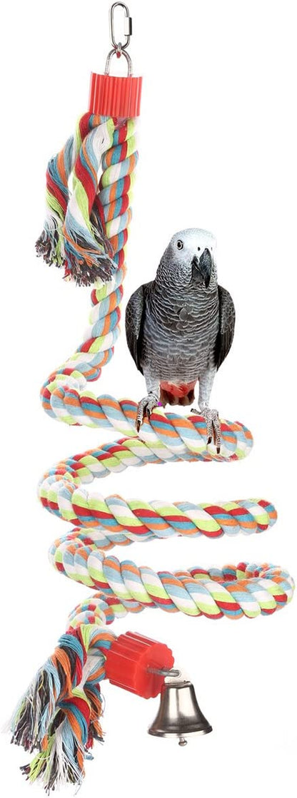 🌟 Elevate Playtime! 🌟 Check out the Jusney 63" Climbing Rope Bungee for your feathered friends! Perfect for large parrots to perch, climb, and have a blast! 🦜💚 #BirdToys #ParrotPlaytime