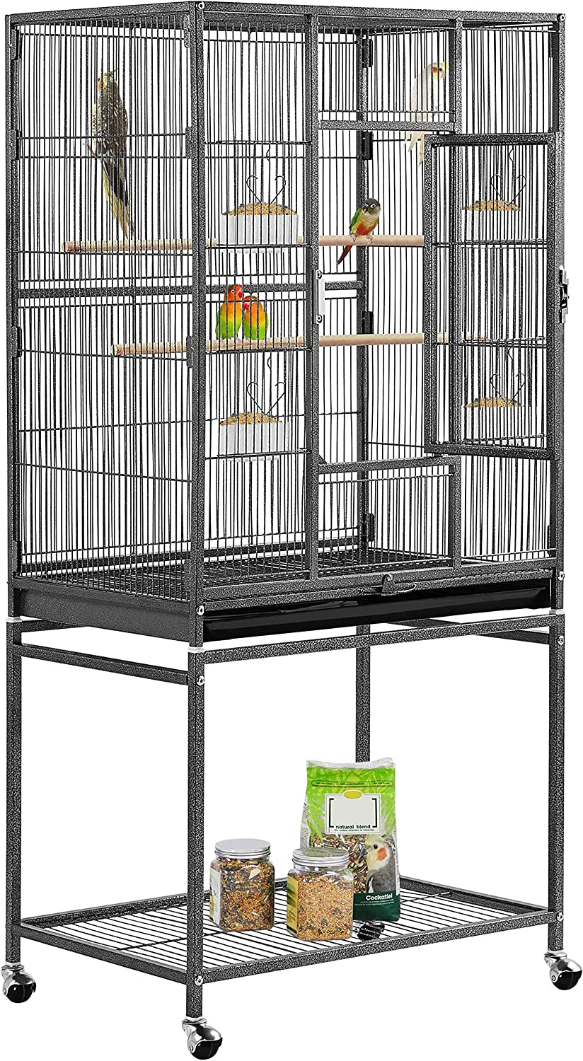 "🏰✨ Elevate Your Feathered Friends' Home! Check out the Yaheetech 54-Inch Wrought Iron Bird Cage - Perfect for Parrots, Parakeets & More! 🦜💚 #BirdCage #PetLovers"