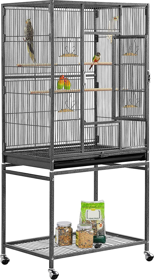 "🏰✨ Elevate Your Feathered Friends' Home! Check out the Yaheetech 54-Inch Wrought Iron Bird Cage - Perfect for Parrots, Parakeets & More! 🦜💚 #BirdCage #PetLovers"