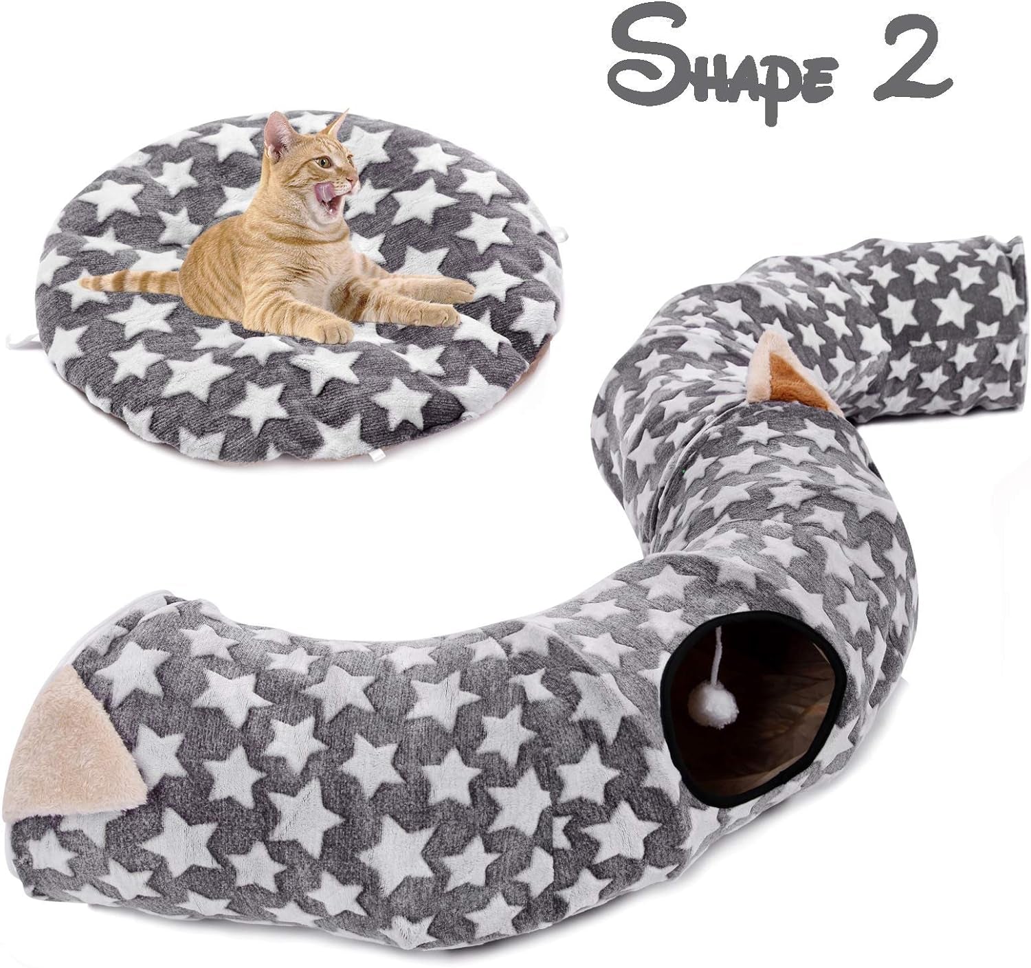 🌟 Treat your fur babies to the ultimate playtime paradise! 🐾✨ Check out the LUCKITTY Large Cat Tunnel Bed - plush, cozy, and oh-so-fun with fluffy toy balls and a comfy cushion! Perfect for cats and small dogs! 🐱🐶💖 #CatLovers #PetParadise