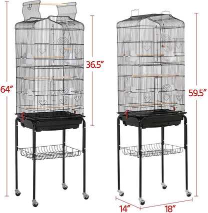 🌟🦜 Elevate Your Feathered Friends' Lifestyle! Check out the Yaheetech 64-Inch Open Top Bird Cage with Rolling Stand - Perfect for Parrots, Lovebirds, Finches & More! 🐦✨ #BirdLovers #PetCage #HappyBirds