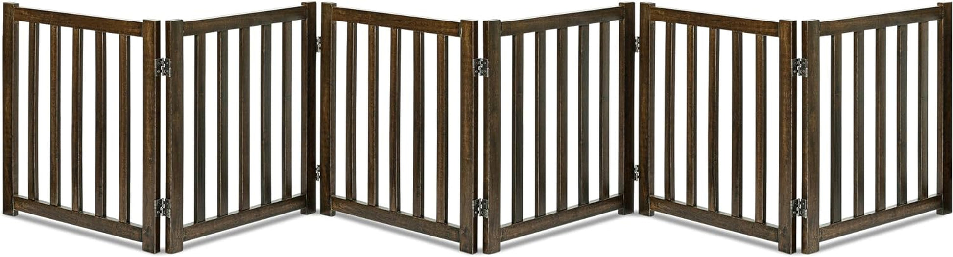 "Keep Your Furry Friends Safe with the Stylish LZRS Freestanding Hardwood Pet Gate! 🐾✨ Perfect for Doorways & Stairs - 24" Height, 2 Panels of Natural Wood! #PetSafety #HomeDecor"