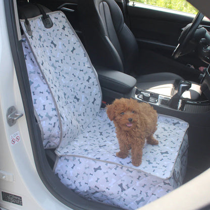 Back Seat Cover for Dogs - Cute Seat Protector, Bone Pattern, Oxford Fabric