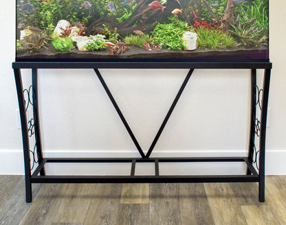 "Transform Your Tank with the Aquatic Fundamentals 55 Gallon Black Metal Aquarium Stand!"