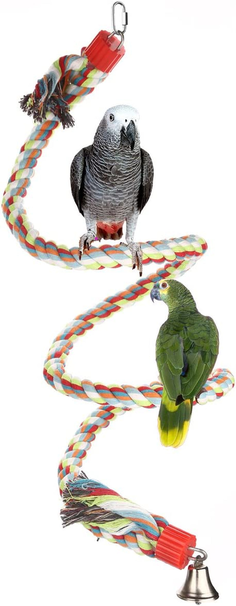 🌟 Elevate Playtime! 🌟 Check out the Jusney 63" Climbing Rope Bungee for your feathered friends! Perfect for large parrots to perch, climb, and have a blast! 🦜💚 #BirdToys #ParrotPlaytime