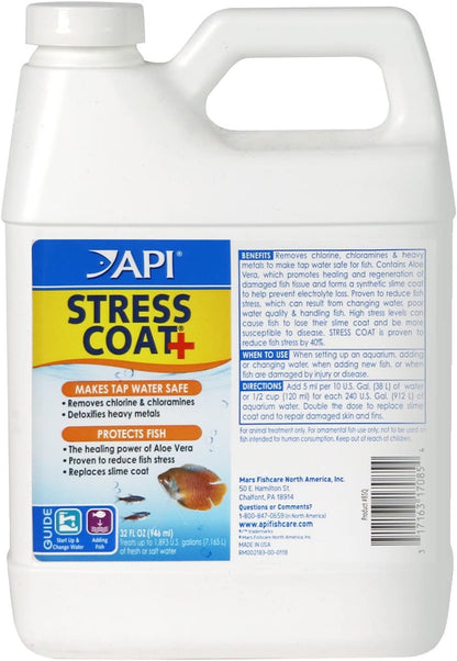 🌊🐠 Transform your aquarium with API STRESS COAT! 🐟✨ 16 oz of ultimate water conditioner for happy, healthy fish! 💧💙 #AquariumCare #FishTankEssentials