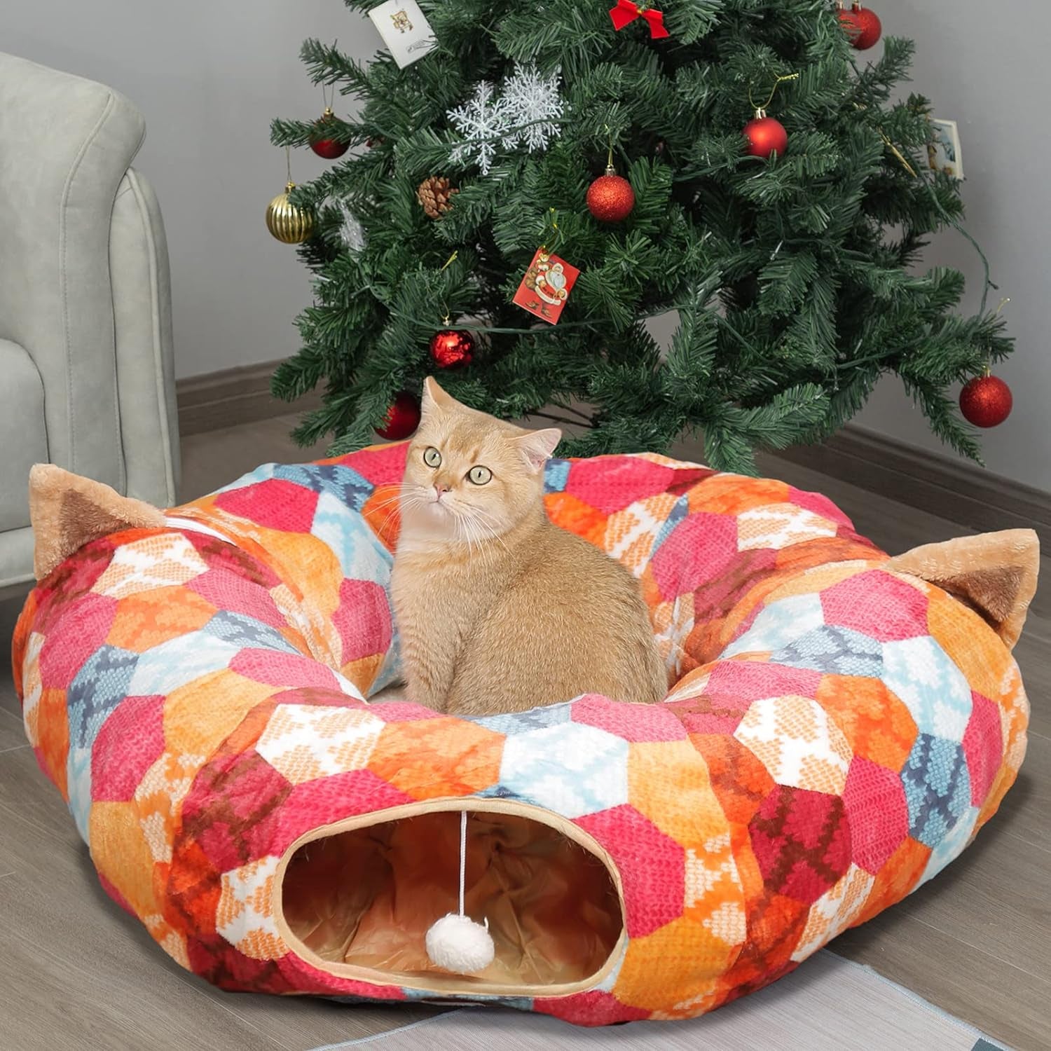 🐾🎉 Ultimate Fun for Your Furry Friends! 🌙 Introducing the AUOON Cat Tunnel Bed - a cozy playground with a central mat! Perfect for kittens, puppies, rabbits, and more! 🐱🐶💙 #PetPlaytime #CatLovers #HappyPets