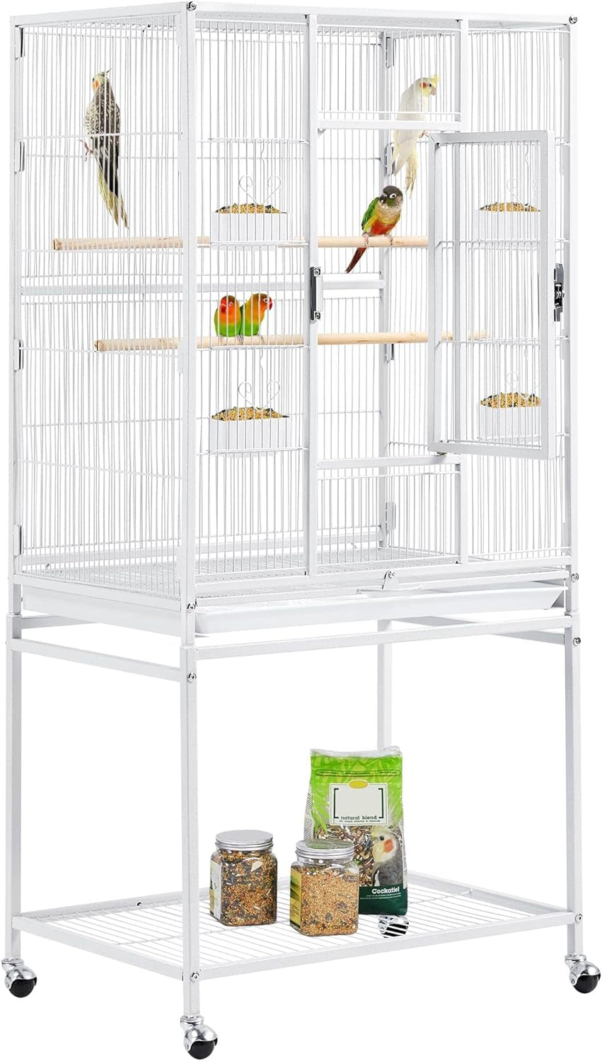 "🏰✨ Elevate Your Feathered Friends' Home! Check out the Yaheetech 54-Inch Wrought Iron Bird Cage - Perfect for Parrots, Parakeets & More! 🦜💚 #BirdCage #PetLovers"