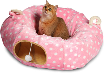 🐾🎉 Ultimate Fun for Your Furry Friends! 🌙 Introducing the AUOON Cat Tunnel Bed - a cozy playground with a central mat! Perfect for kittens, puppies, rabbits, and more! 🐱🐶💙 #PetPlaytime #CatLovers #HappyPets