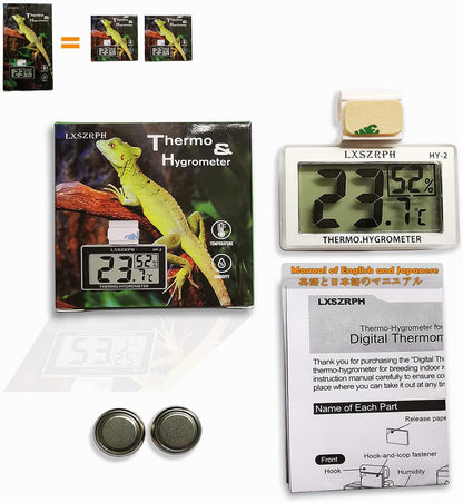 "Keep Your Reptiles Happy! 🦎🌡️ Get Our 2-Pack Digital Hygrometer Thermometer with LCD Display for Perfect Temperature & Humidity in Your Terrarium! #ReptileCare #TerrariumEssentials"