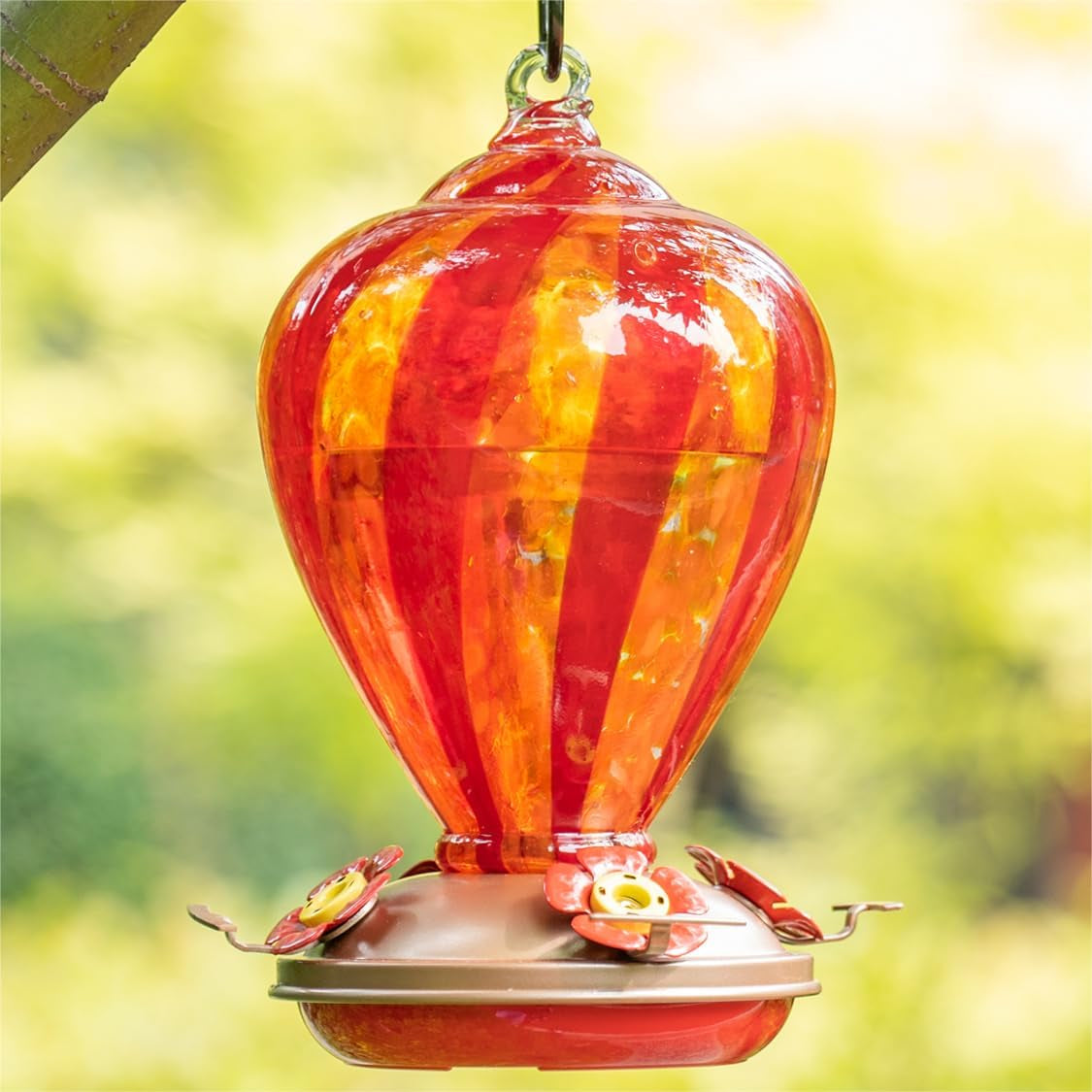 🌺 Brighten Mom's Day with this Stunning 34OZ Hand Blown Glass Hummingbird Feeder! Perfect for Outdoor Decor & Comes with an Ant Moat! 🐦💖 #GiftsForMom #HummingbirdLove #BackyardBliss