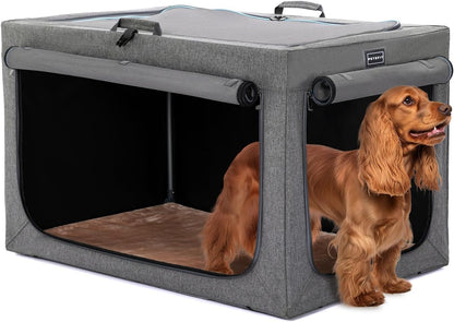 "🐾 Travel in Style with the Petsfit 24" Soft Dog Crate! 🐶✨ Adjustable, Chew-Proof Mesh Windows & Cozy Mat – Perfect for Indoor & Outdoor Adventures! 🏕️🖤 #PetTravel #DogLovers"