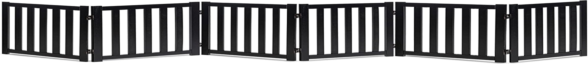 "Keep Your Furry Friends Safe with the Stylish LZRS Freestanding Hardwood Pet Gate! 🐾✨ Perfect for Doorways & Stairs - 24" Height, 2 Panels of Natural Wood! #PetSafety #HomeDecor"