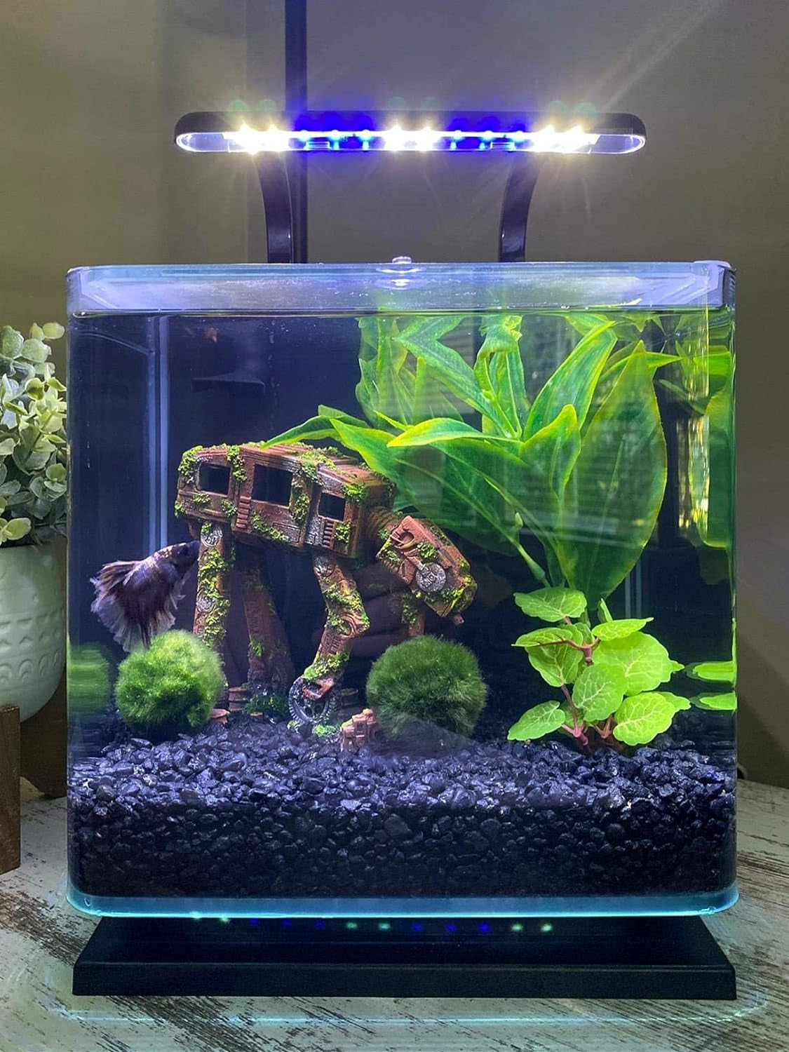 "Transform Your Aquarium with Star Wars-Inspired Alien Fish Robot Decorations! Perfect for Betta and Small Fish! 🌌🐠✨"