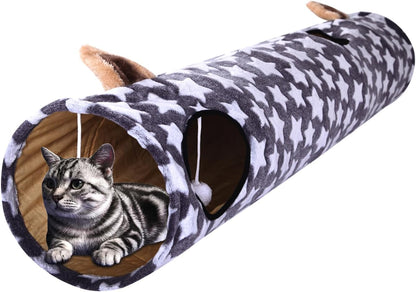 🌟 Treat your fur babies to the ultimate playtime paradise! 🐾✨ Check out the LUCKITTY Large Cat Tunnel Bed - plush, cozy, and oh-so-fun with fluffy toy balls and a comfy cushion! Perfect for cats and small dogs! 🐱🐶💖 #CatLovers #PetParadise