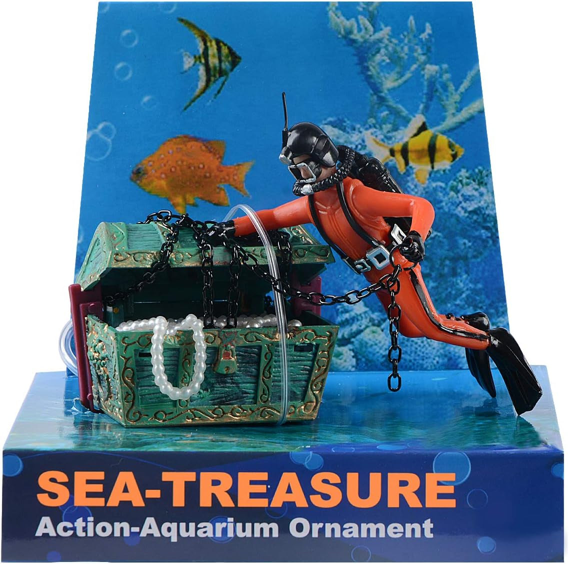 🌊🐠 Dive into fun with our Action Aquarium Treasure Chest Diver! 💦✨ This floating bubbler brings life to your fish tank with vibrant movement! 🐟💖 #AquariumDecor #FishTankFun