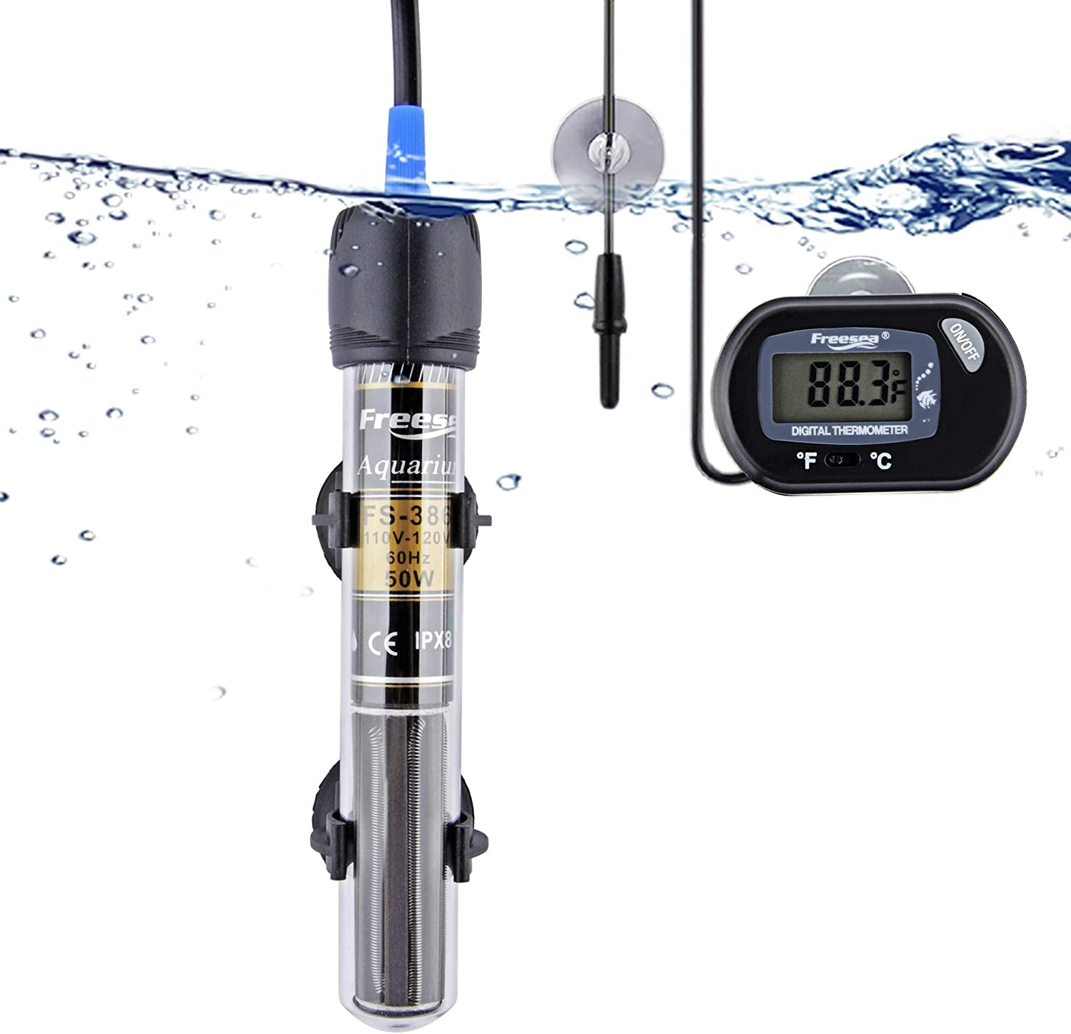 🌊 Keep Your Fish Cozy! 🐠 Check Out Our FREESEA 25W Submersible Aquarium Heater - Perfect for 1-5 Gallon Tanks! 🐢✨ #AquariumLife #FishTankHeater