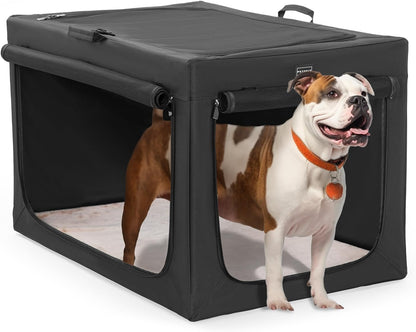 "🐾 Travel in Style with the Petsfit 24" Soft Dog Crate! 🐶✨ Adjustable, Chew-Proof Mesh Windows & Cozy Mat – Perfect for Indoor & Outdoor Adventures! 🏕️🖤 #PetTravel #DogLovers"