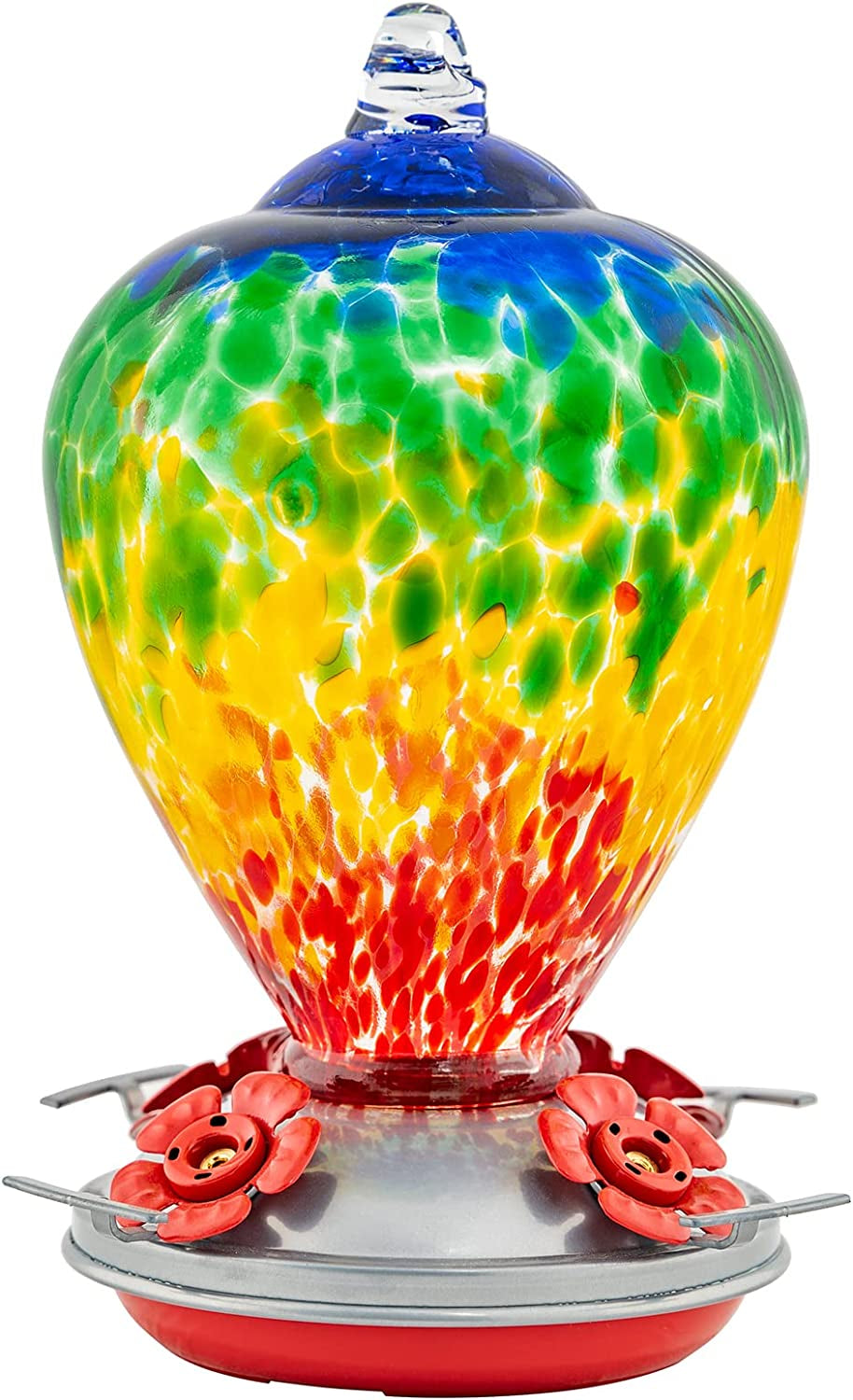 🌺 Brighten Mom's Day with this Stunning 34OZ Hand Blown Glass Hummingbird Feeder! Perfect for Outdoor Decor & Comes with an Ant Moat! 🐦💖 #GiftsForMom #HummingbirdLove #BackyardBliss