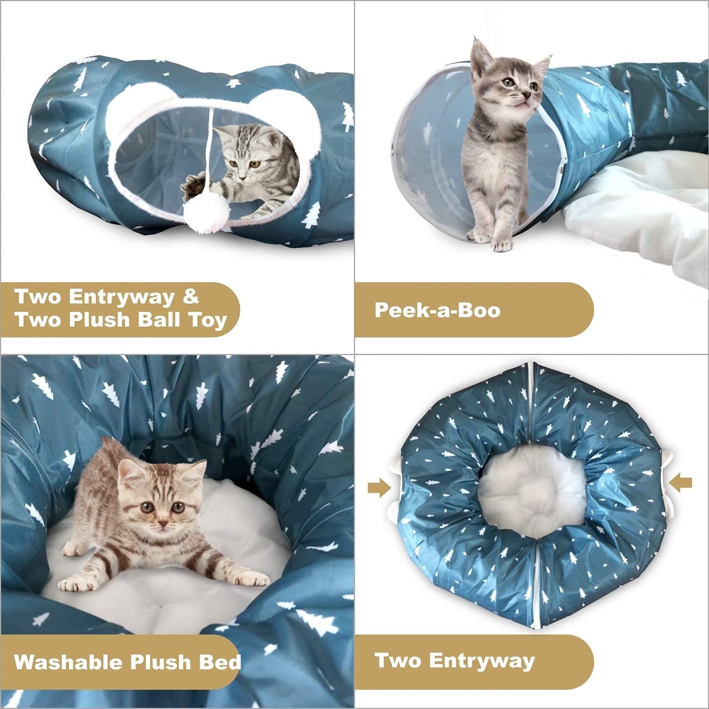 🐾🎉 Ultimate Fun for Your Furry Friends! 🌙 Introducing the AUOON Cat Tunnel Bed - a cozy playground with a central mat! Perfect for kittens, puppies, rabbits, and more! 🐱🐶💙 #PetPlaytime #CatLovers #HappyPets