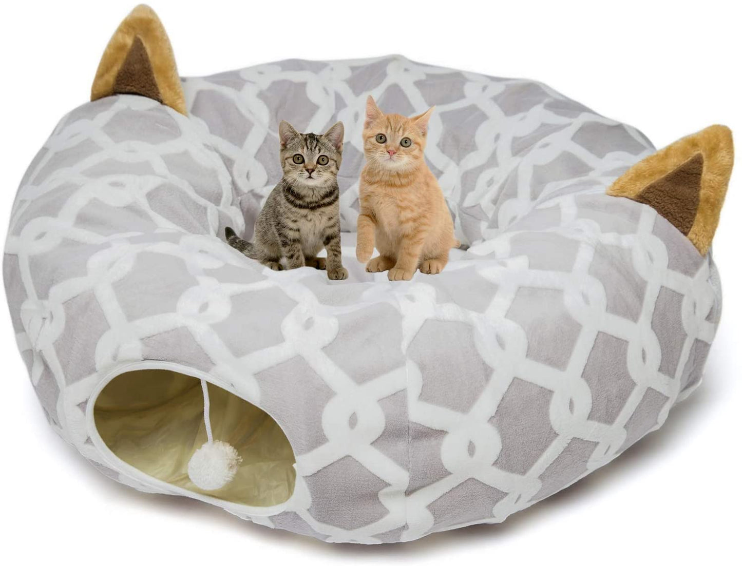 🌟 Treat your fur babies to the ultimate playtime paradise! 🐾✨ Check out the LUCKITTY Large Cat Tunnel Bed - plush, cozy, and oh-so-fun with fluffy toy balls and a comfy cushion! Perfect for cats and small dogs! 🐱🐶💖 #CatLovers #PetParadise