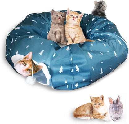 🐾🎉 Ultimate Fun for Your Furry Friends! 🌙 Introducing the AUOON Cat Tunnel Bed - a cozy playground with a central mat! Perfect for kittens, puppies, rabbits, and more! 🐱🐶💙 #PetPlaytime #CatLovers #HappyPets