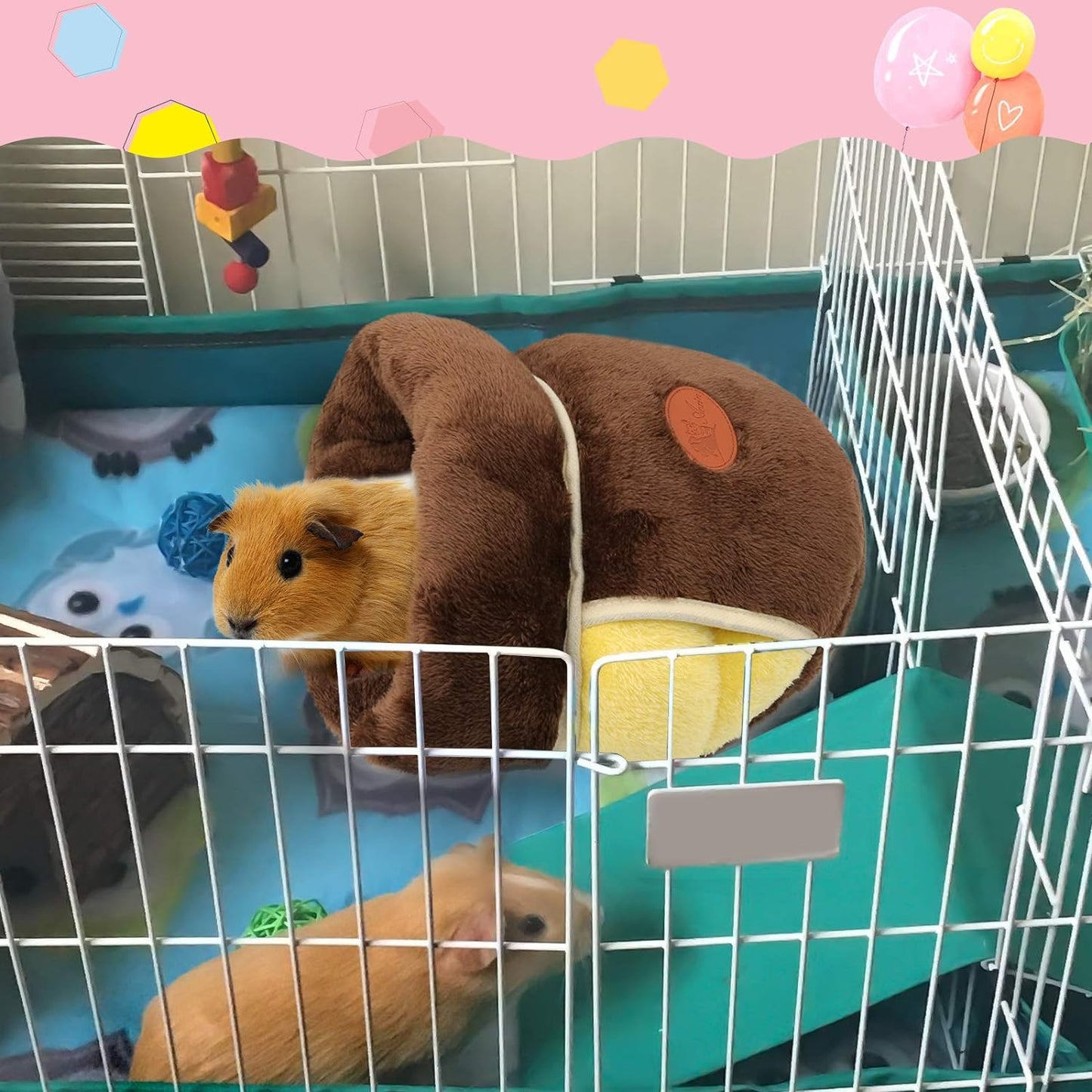 "🐹💕 Snuggle Time! Discover the YUEPET Cozy Cave Bed for your furry friends! Perfect for guinea pigs, squirrels, and more! 🏡✨ #SmallAnimalLove #CozyCave"