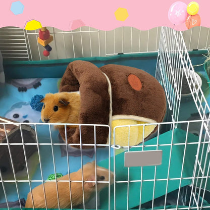 "🐹💕 Snuggle Time! Discover the YUEPET Cozy Cave Bed for your furry friends! Perfect for guinea pigs, squirrels, and more! 🏡✨ #SmallAnimalLove #CozyCave"