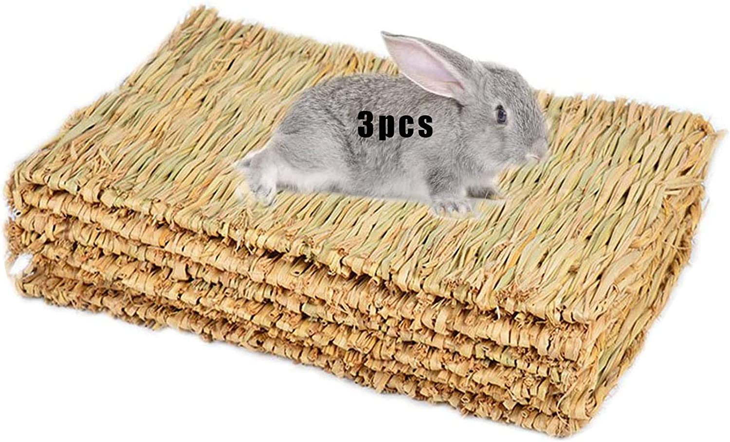 "🐰🌿 Cozy Grass Mat for Your Furry Friends! Perfect Chew Toy & Bed for Rabbits, Guinea Pigs, Chinchillas, Hamsters, and More! 🐹💕"