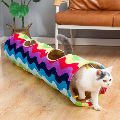 🌟 Treat your fur babies to the ultimate playtime paradise! 🐾✨ Check out the LUCKITTY Large Cat Tunnel Bed - plush, cozy, and oh-so-fun with fluffy toy balls and a comfy cushion! Perfect for cats and small dogs! 🐱🐶💖 #CatLovers #PetParadise