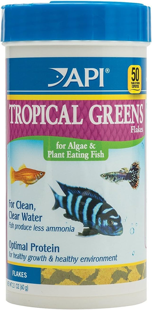 🌿🐠 Feed Your Fins Right! API Tropical Greens Flakes for Vibrant Fish - 2.1 oz of Pure Goodness! 🐟✨ #TropicalFish #FishFood #HealthyAquarium