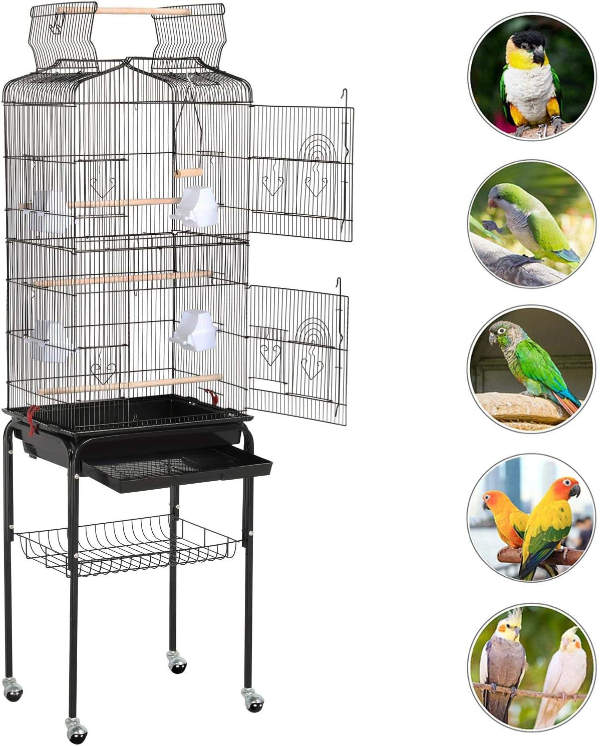 🌟🦜 Elevate Your Feathered Friends' Lifestyle! Check out the Yaheetech 64-Inch Open Top Bird Cage with Rolling Stand - Perfect for Parrots, Lovebirds, Finches & More! 🐦✨ #BirdLovers #PetCage #HappyBirds