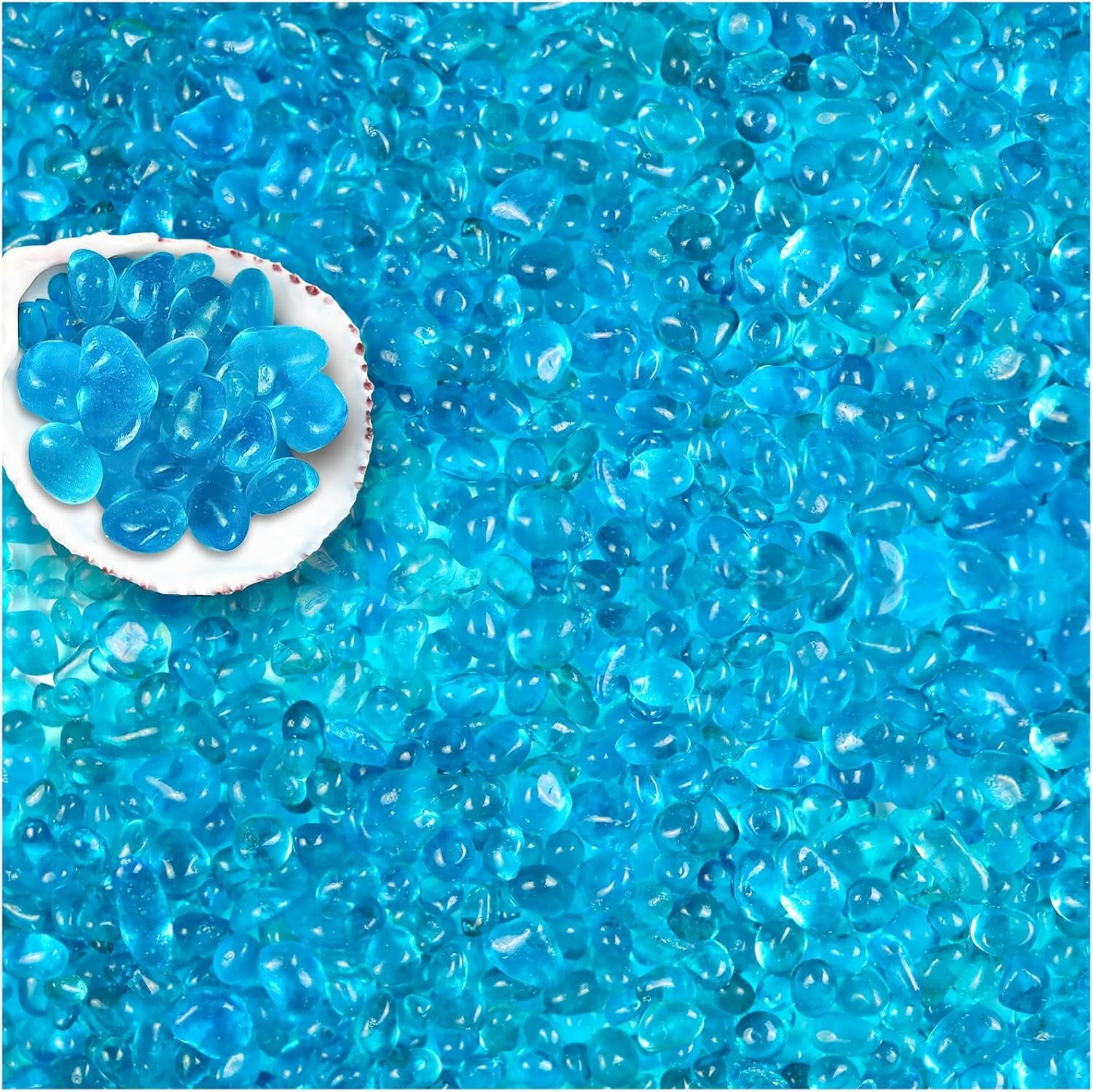 ✨ Transform Your Aquatic Oasis! 🌊 BXI 2.2 Lbs of Vibrant Blue Sea Glass Gravel - Perfect for Fish Tanks, Fairy Gardens, & Potted Plants! 💙 #AquariumDecor #HomeGarden #VaseFiller