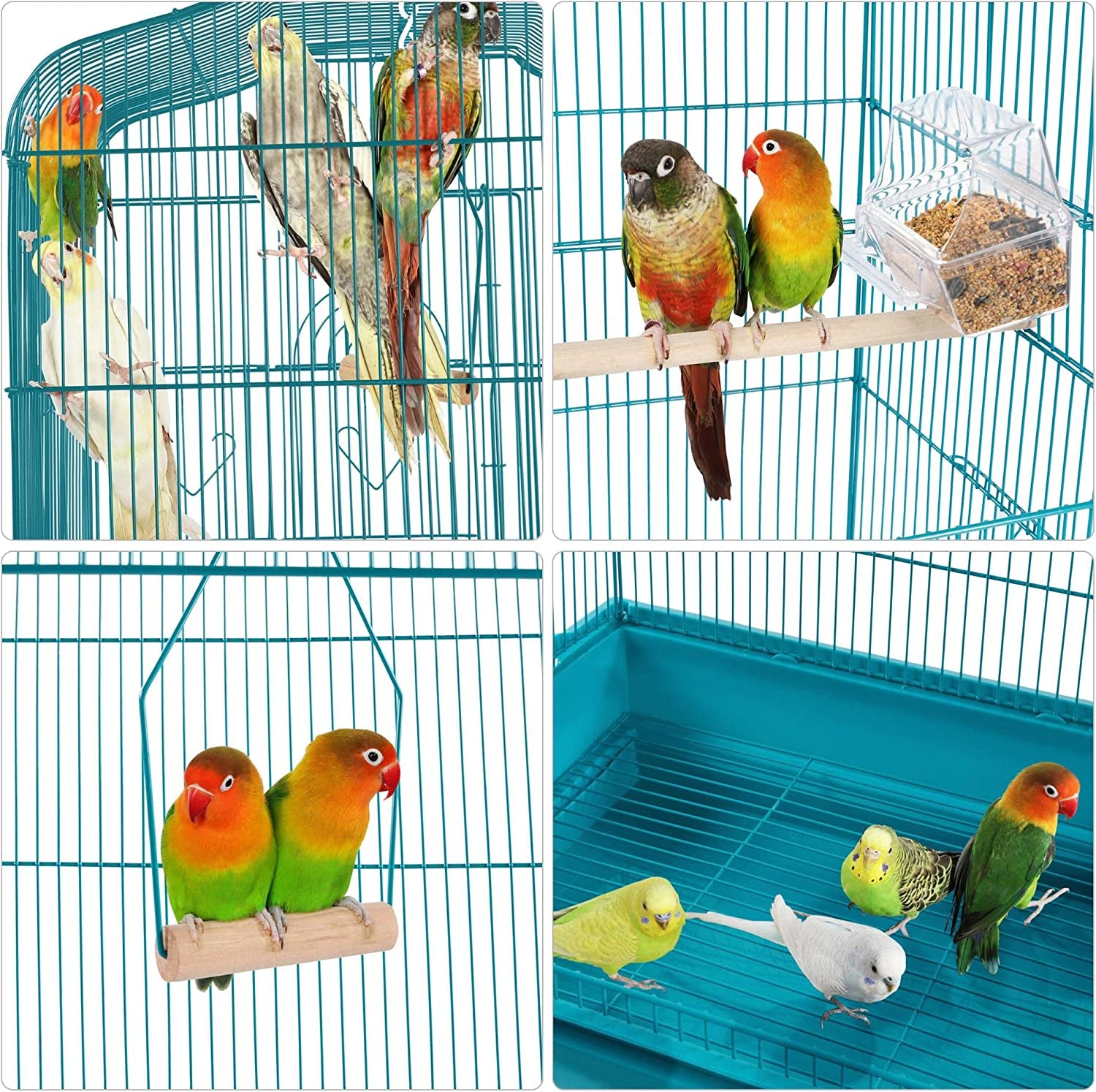 "🏡✨ Elevate Your Feathered Friends' Home! Check out this 64'' Open Top Metal Bird Cage with Rolling Stand - Perfect for Lovebirds, Finches, and Cockatiels! 🦜❤️ #BirdCage #PetLovers"