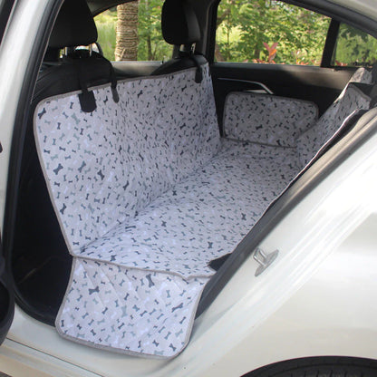 Back Seat Cover for Dogs - Cute Seat Protector, Bone Pattern, Oxford Fabric