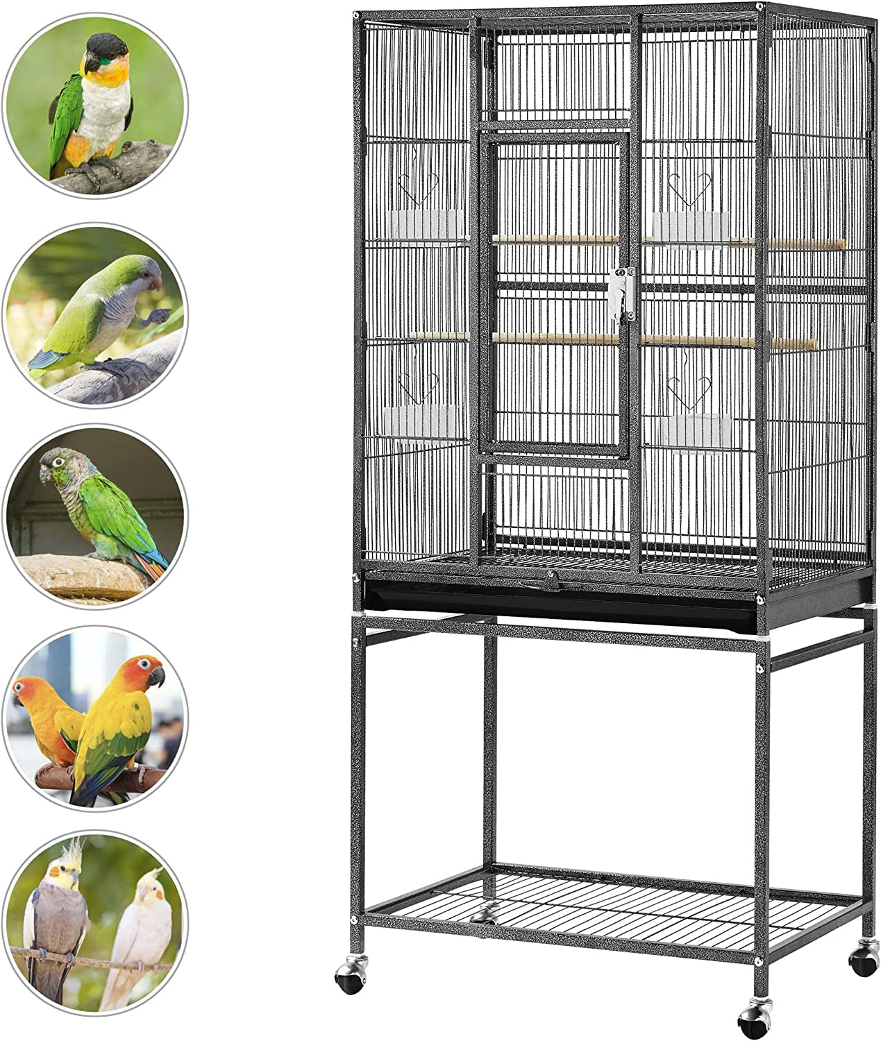 "🏰✨ Elevate Your Feathered Friends' Home! Check out the Yaheetech 54-Inch Wrought Iron Bird Cage - Perfect for Parrots, Parakeets & More! 🦜💚 #BirdCage #PetLovers"