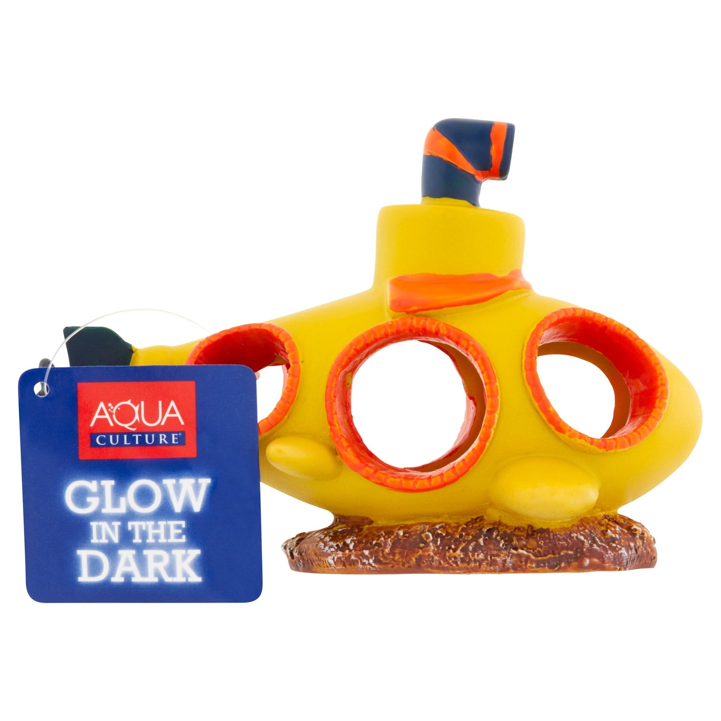 "🌟 Dive into Fun with the Aqua Culture Yellow Submarine! 🐠✨ Glow in the Dark Aquarium Ornament!"